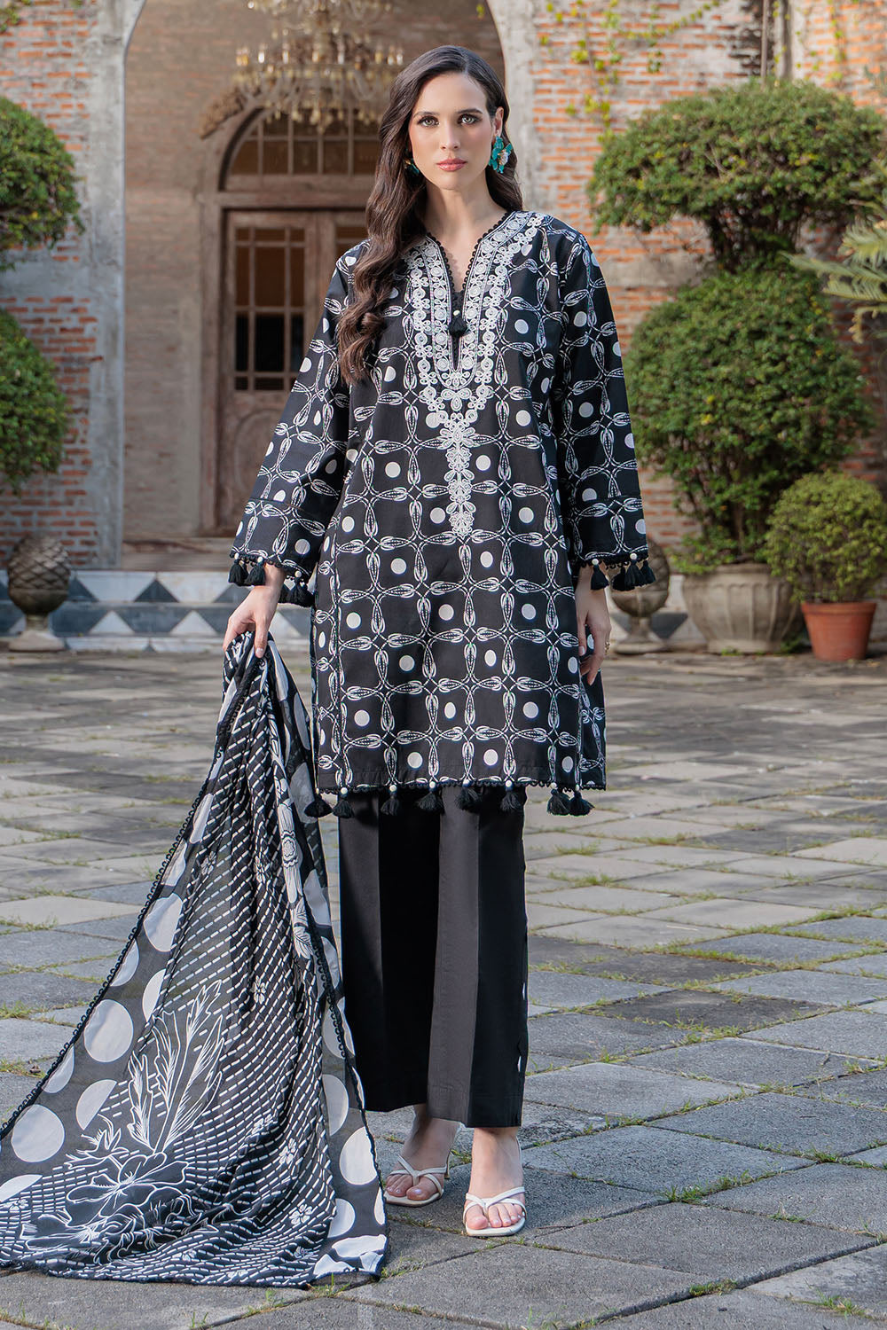 3 Piece Printed Lawn Suit With Embroidered Neckline