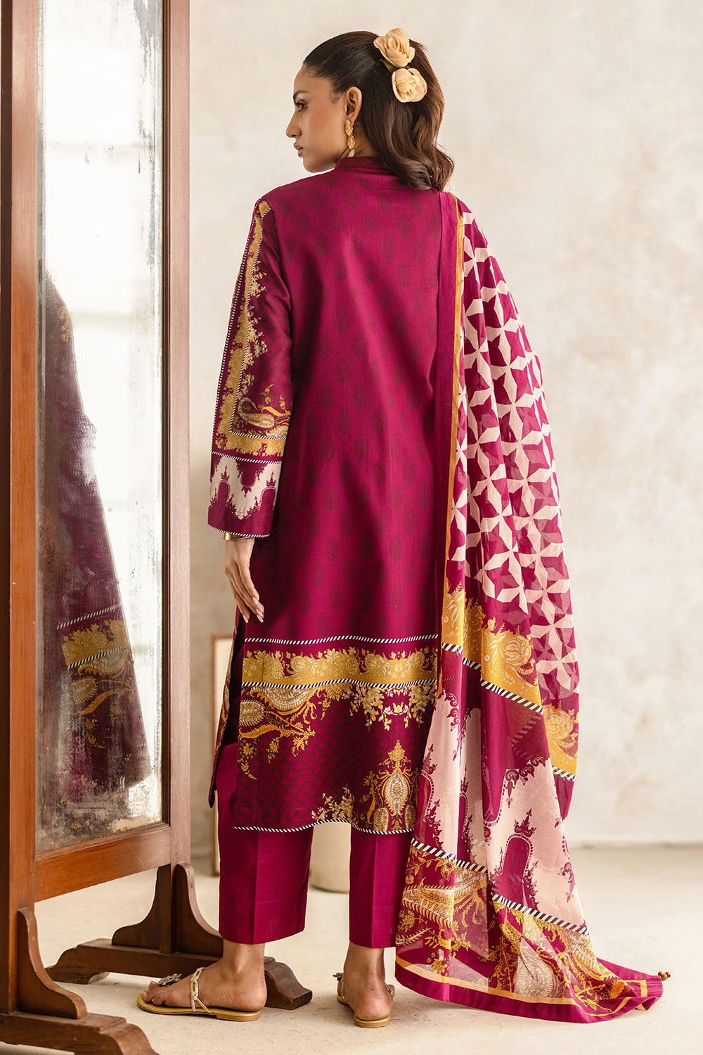 3 Piece Printed Lawn Suit With Embroidered Neckline