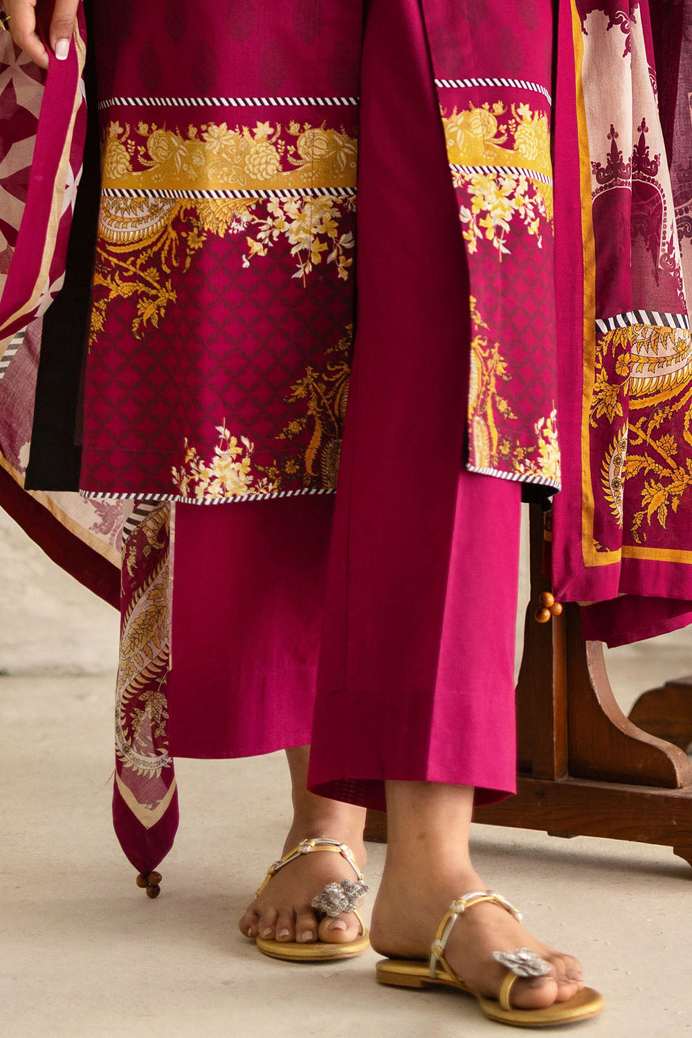 3 Piece Printed Lawn Suit With Embroidered Neckline