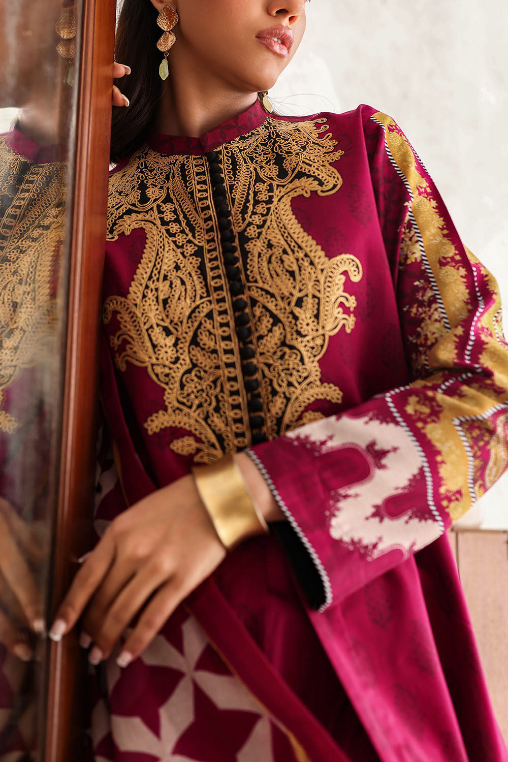 3 Piece Printed Lawn Suit With Embroidered Neckline
