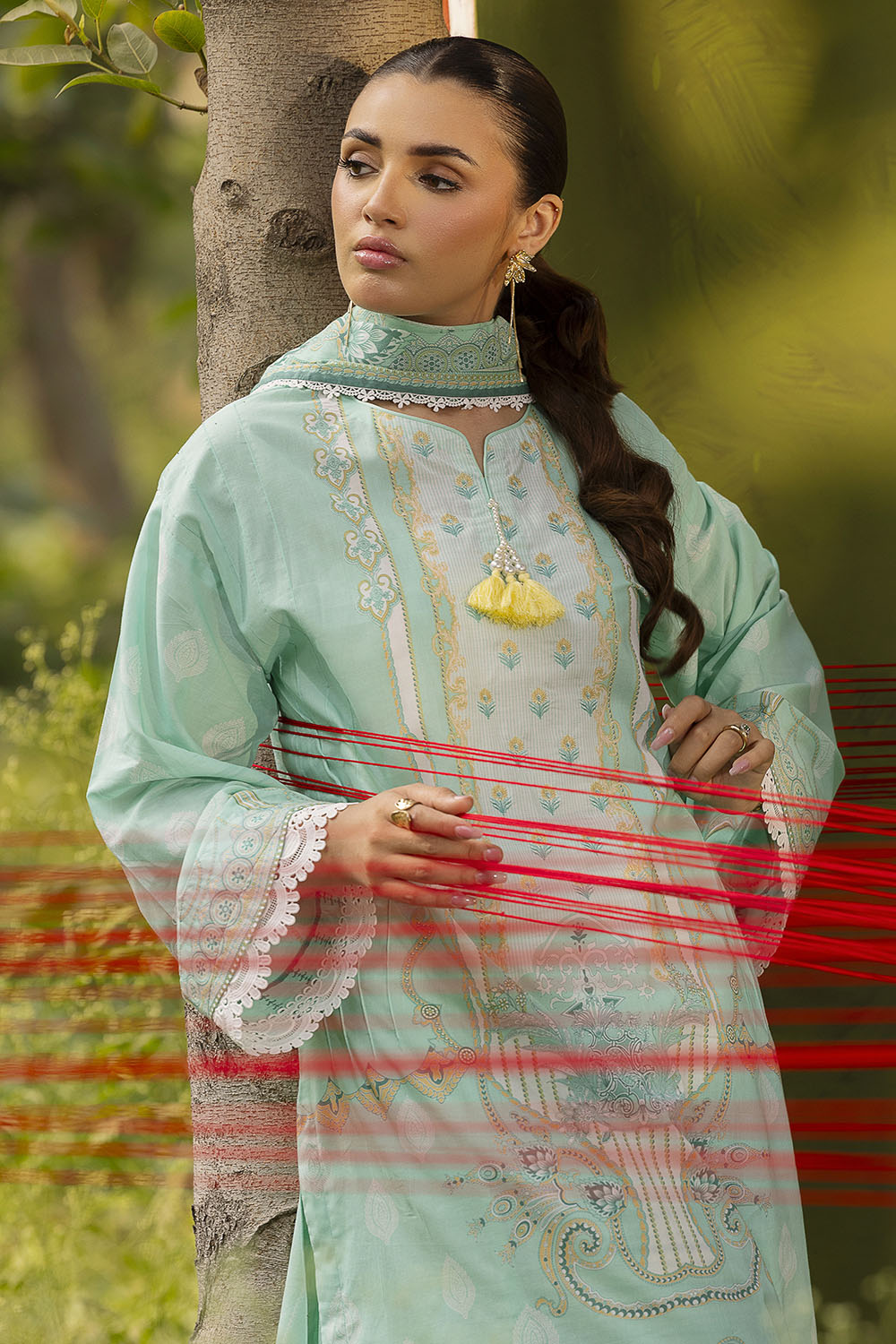 3 Piece Embroidered Printed Lawn Suit with Dupatta