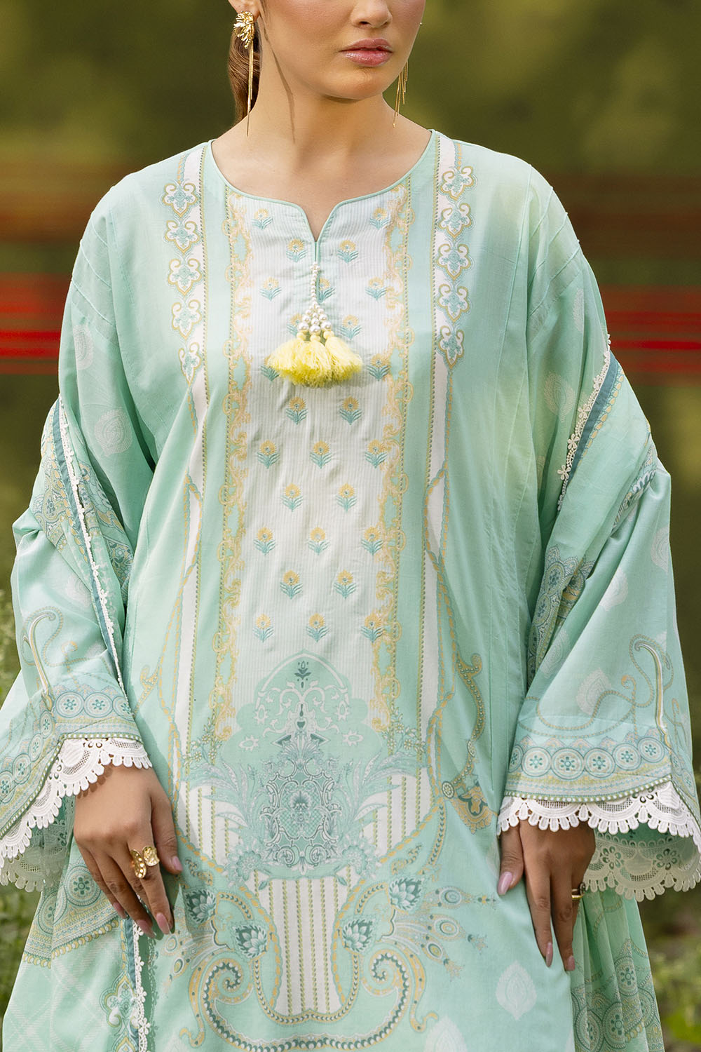 3 Piece Embroidered Printed Lawn Suit with Dupatta