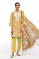 3 Piece Embroidered Printed Lawn Suit with Embroidered Neckline