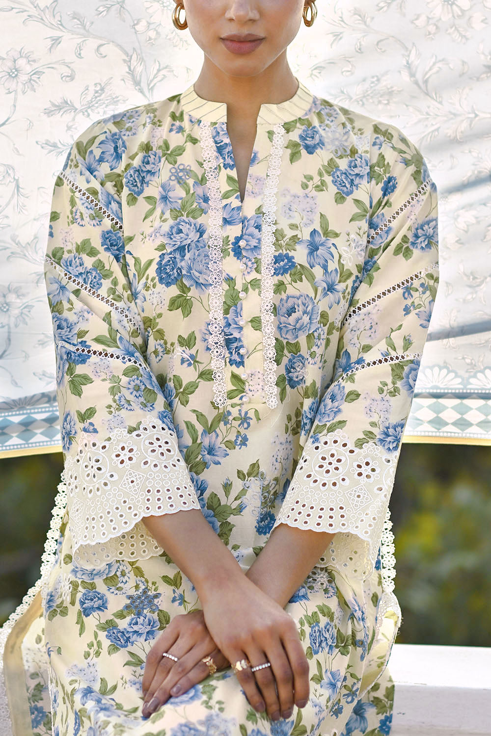 3 Piece Embroidered Printed Lawn Suit With Border