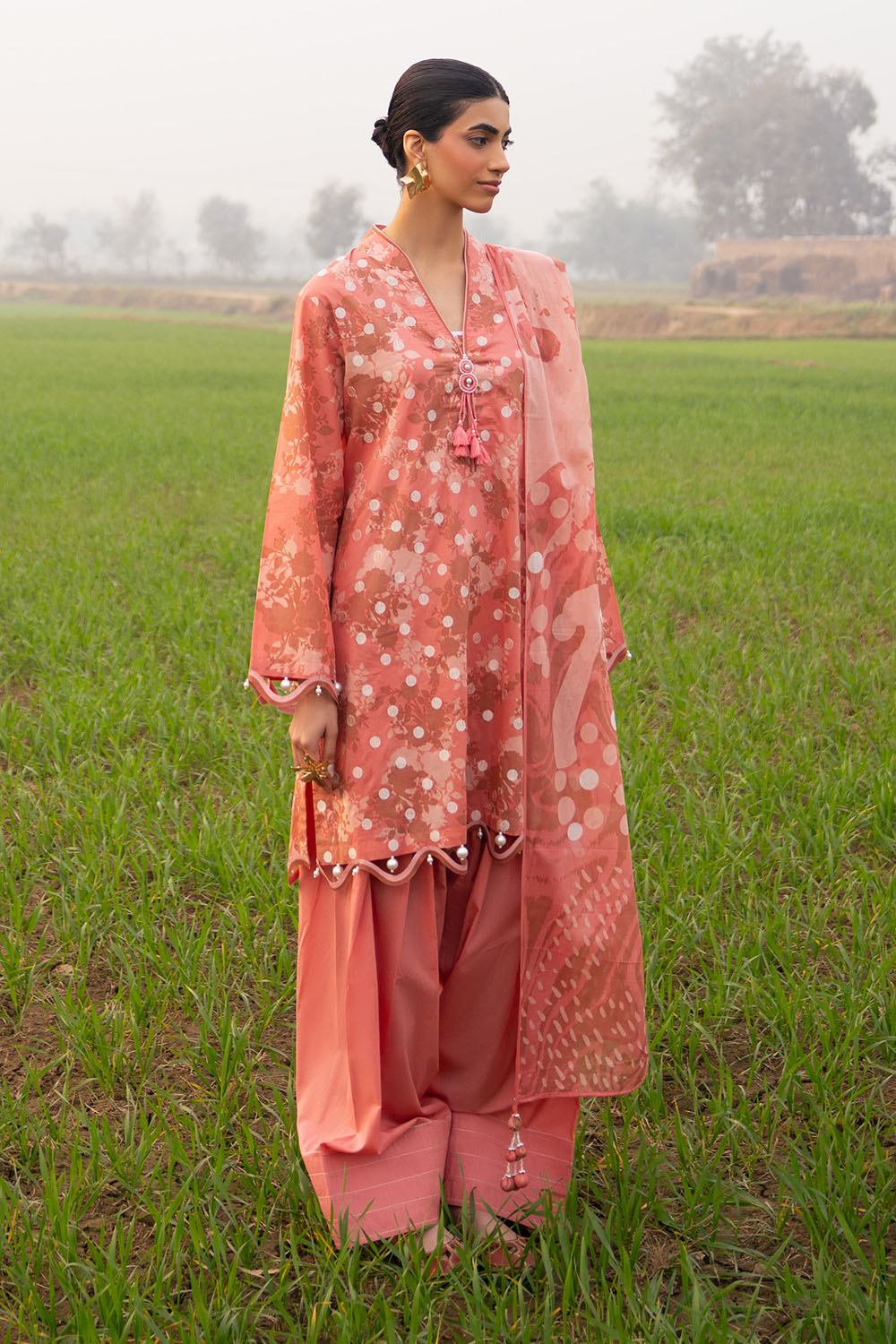 3 Piece Embroidered Printed Lawn Suit with Lawn Dupatta