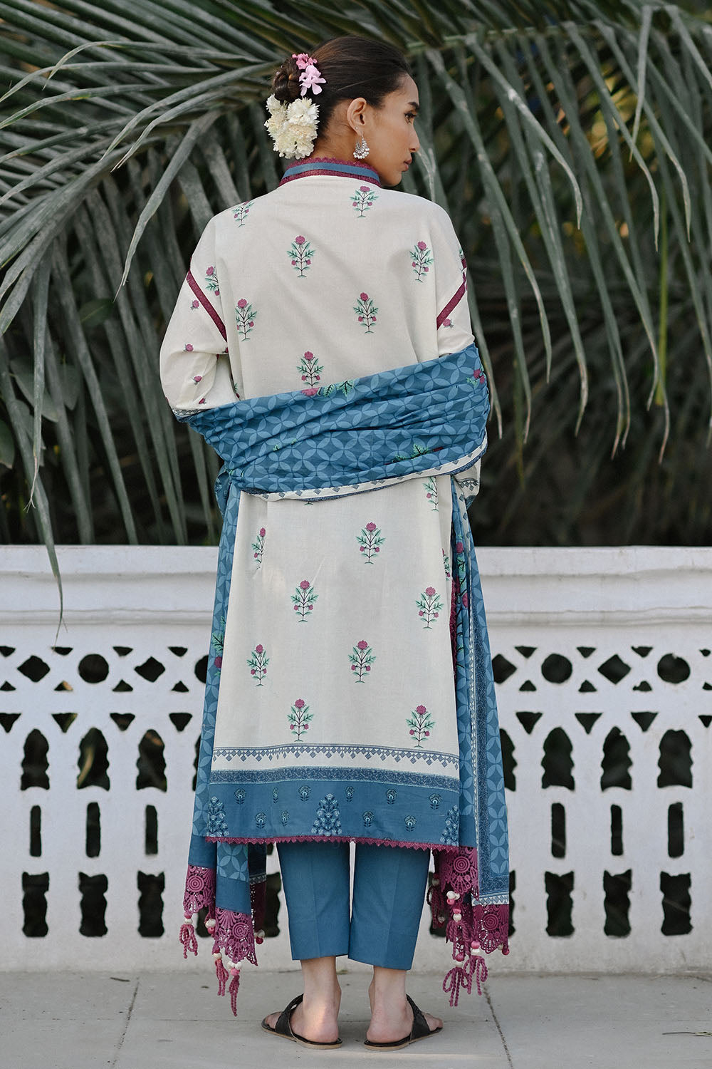 3 Piece Embroidered Printed Lawn Suit With Lawn Dupatta