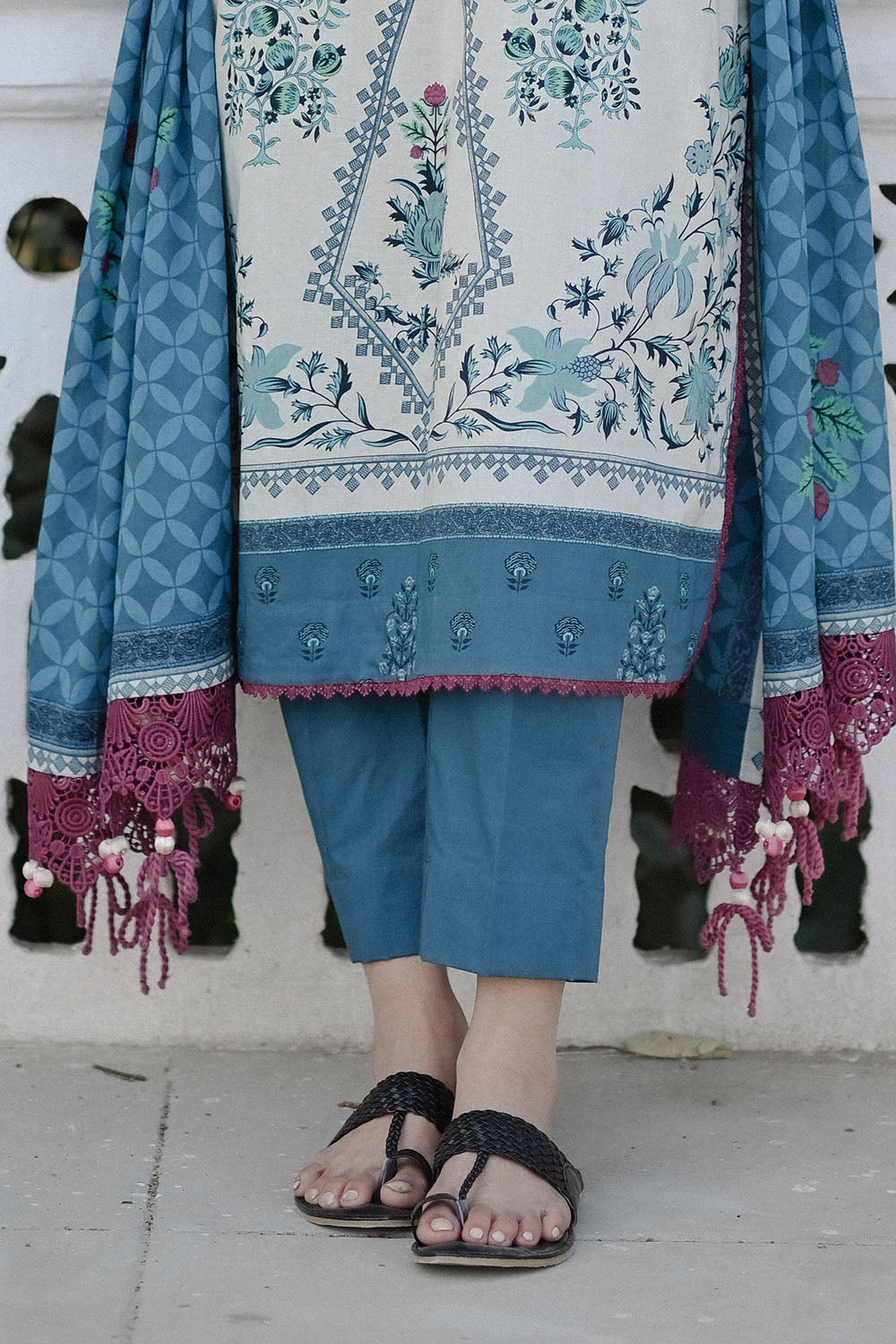 3 Piece Embroidered Printed Lawn Suit With Lawn Dupatta