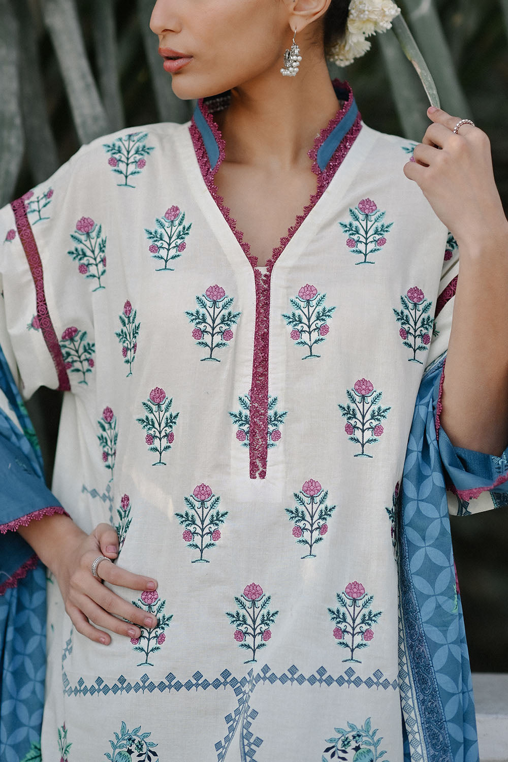 3 Piece Embroidered Printed Lawn Suit With Lawn Dupatta