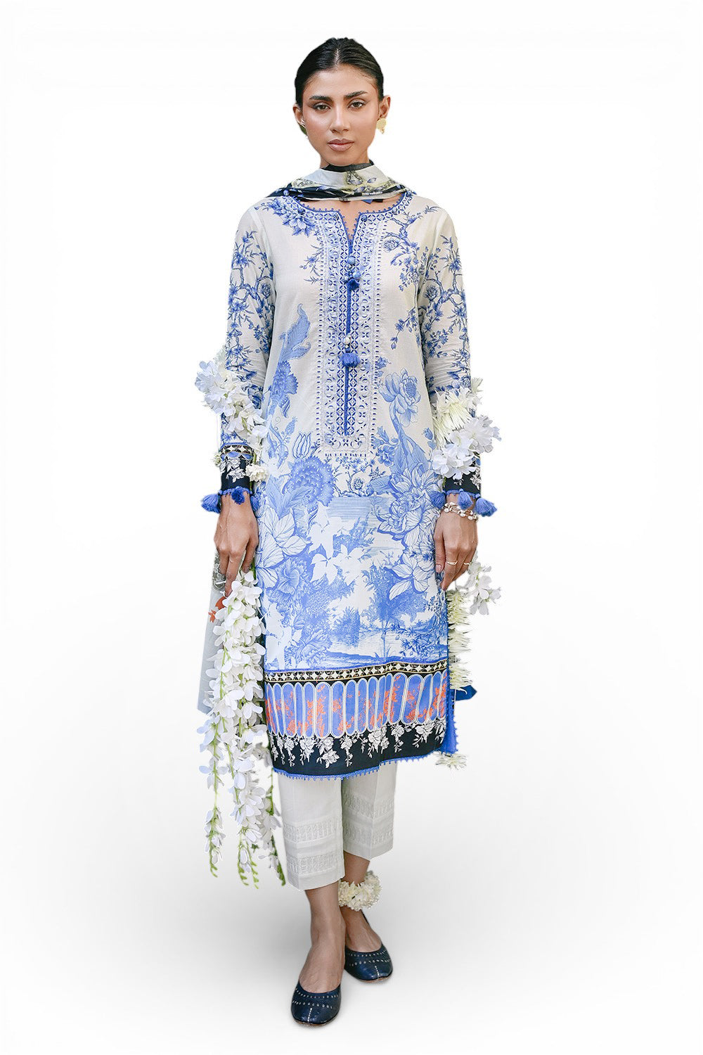 3 Piece Printed Lawn Suit With Embroidered Neckline