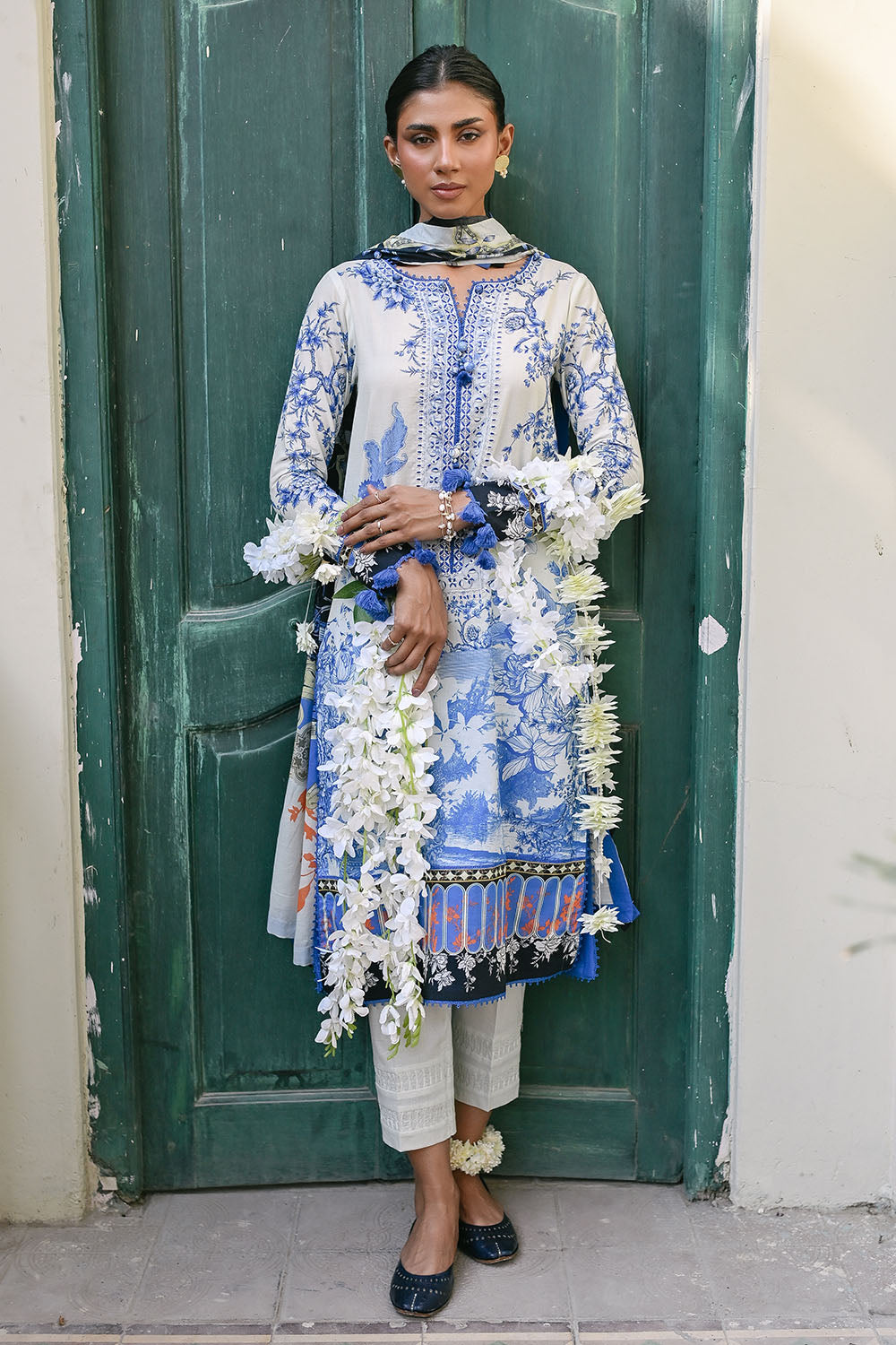 3 Piece Printed Lawn Suit With Embroidered Neckline