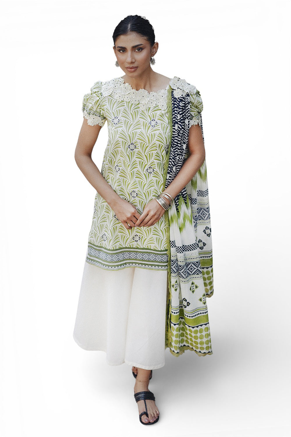 3 Piece Embroidered Printed Lawn Suit With Lawn Dupatta