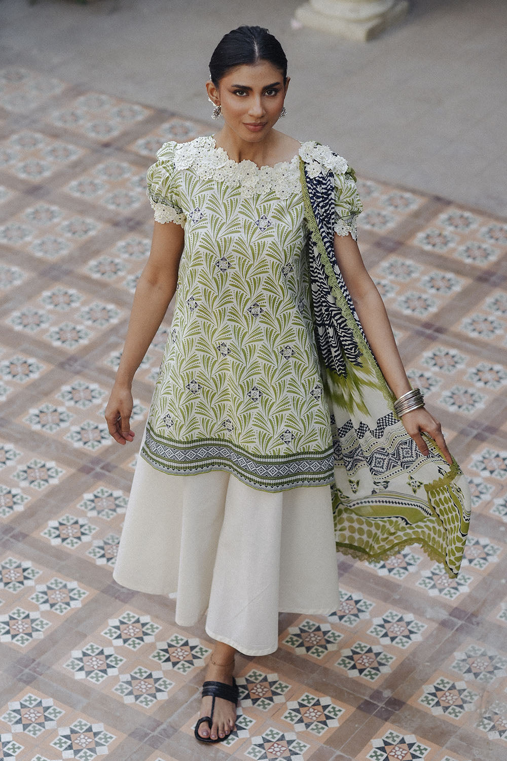 3 Piece Embroidered Printed Lawn Suit With Lawn Dupatta
