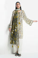 3 Piece Printed Lawn Suit With Embroidered Organza Neckline