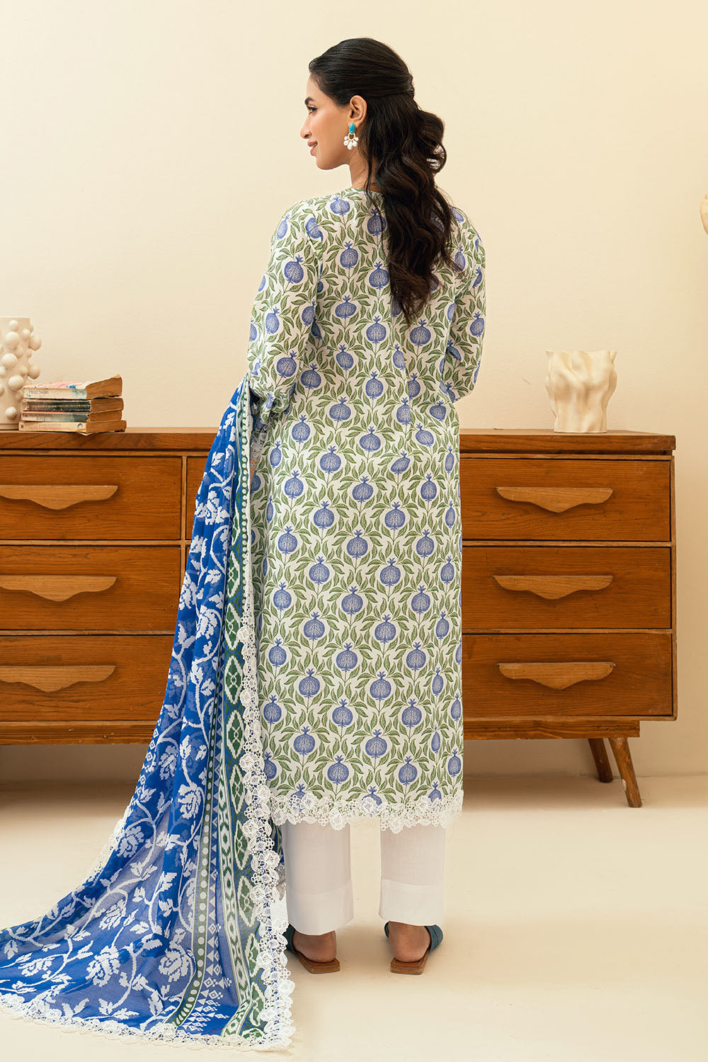 3 Piece Printed Lawn Suit With Embroidered Neckline