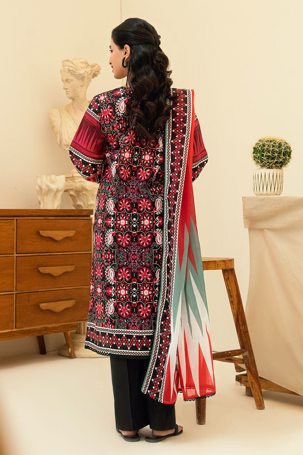3 Piece Printed Lawn Suit With Embroidered Neckline