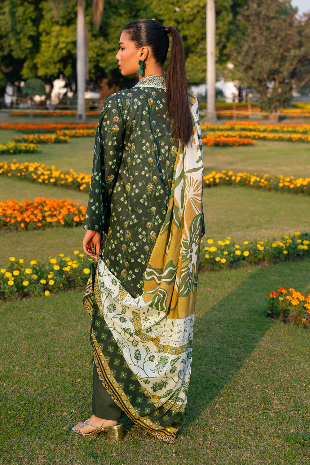 3 Piece Printed Lawn Suit With Embroidered Neckline