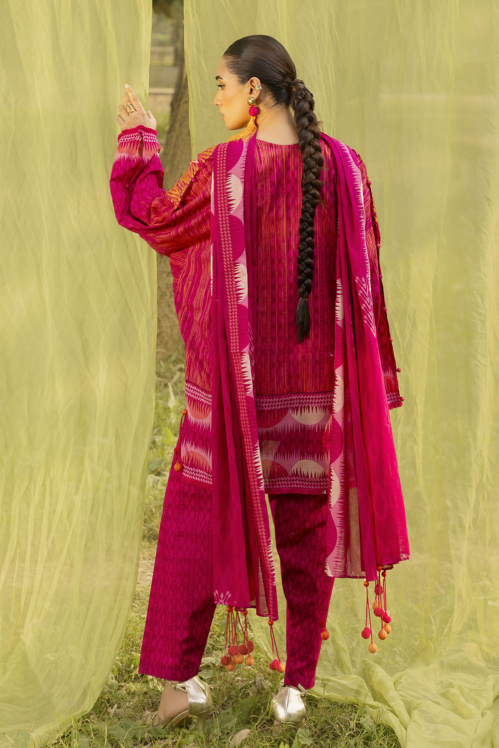3 Piece Embroidered Printed Lawn Suit With Printed Trouser