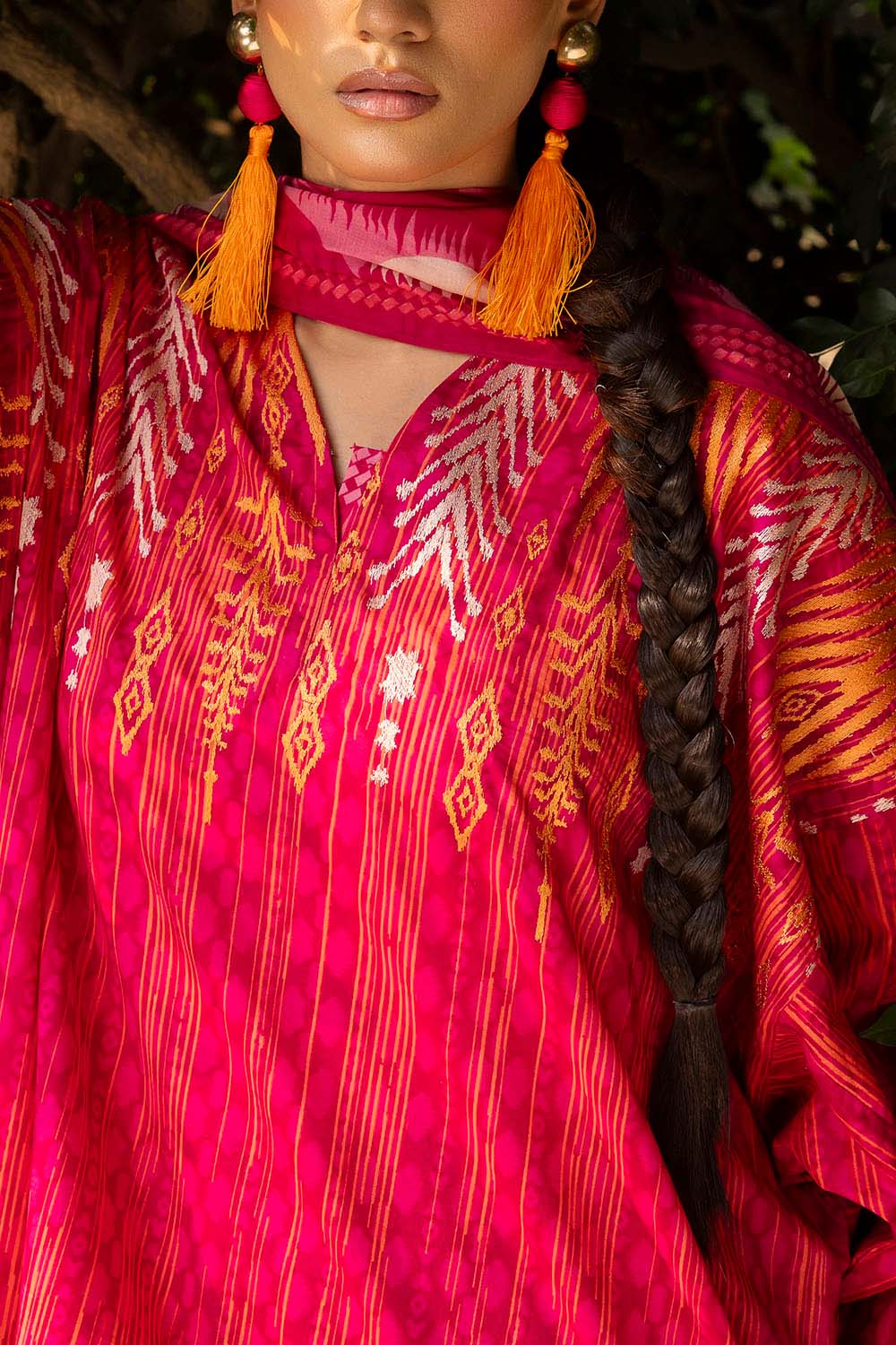 3 Piece Embroidered Printed Lawn Suit With Printed Trouser