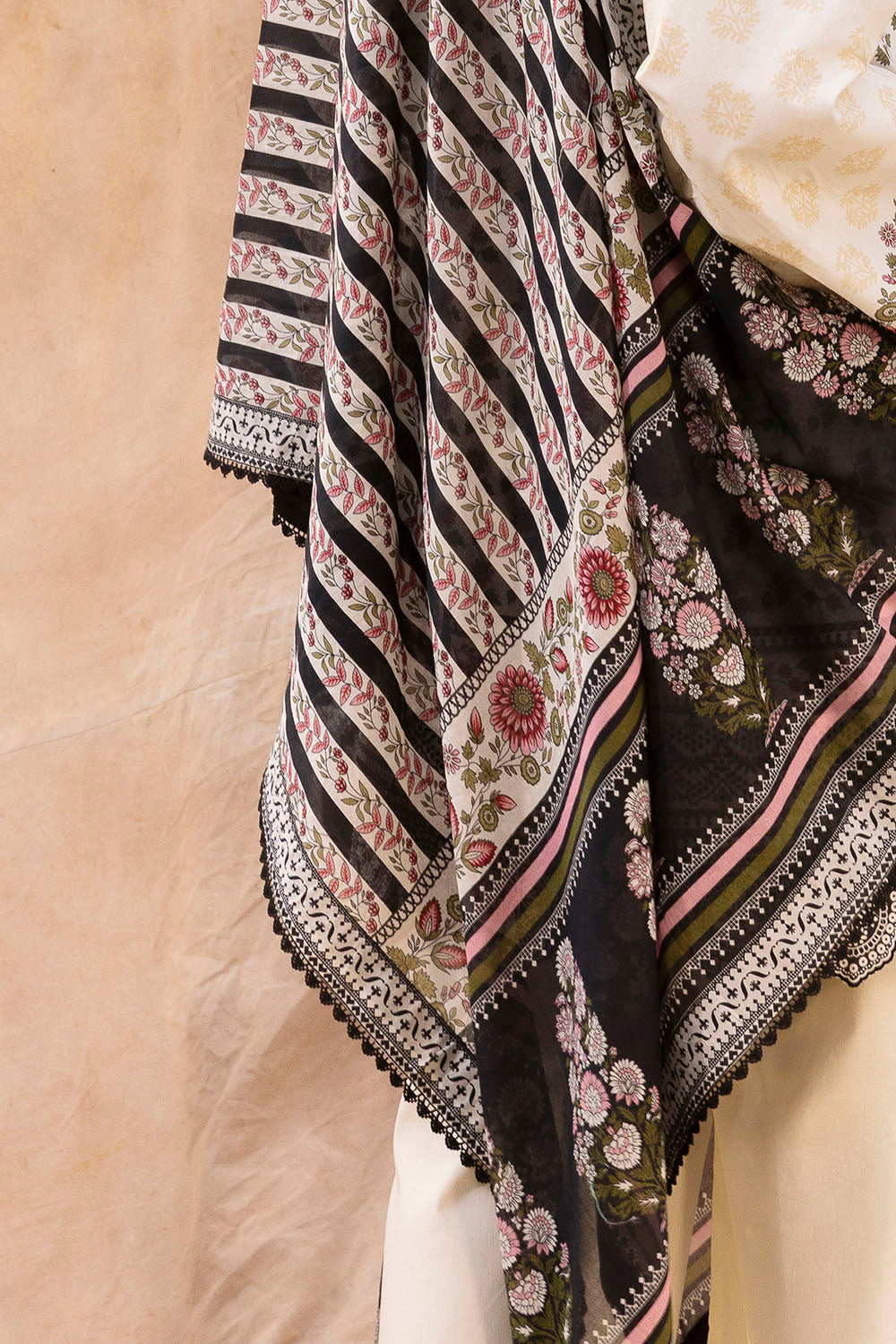 3 Piece Embroidered Printed Lawn Suit with Printed Trouser