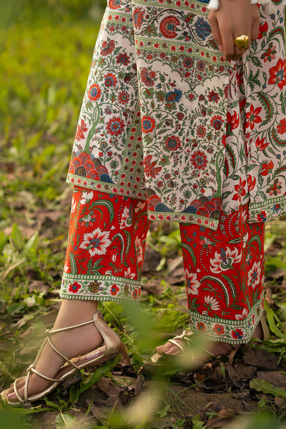 3 Piece Embroidered Printed Lawn Suit with Printed Trouser