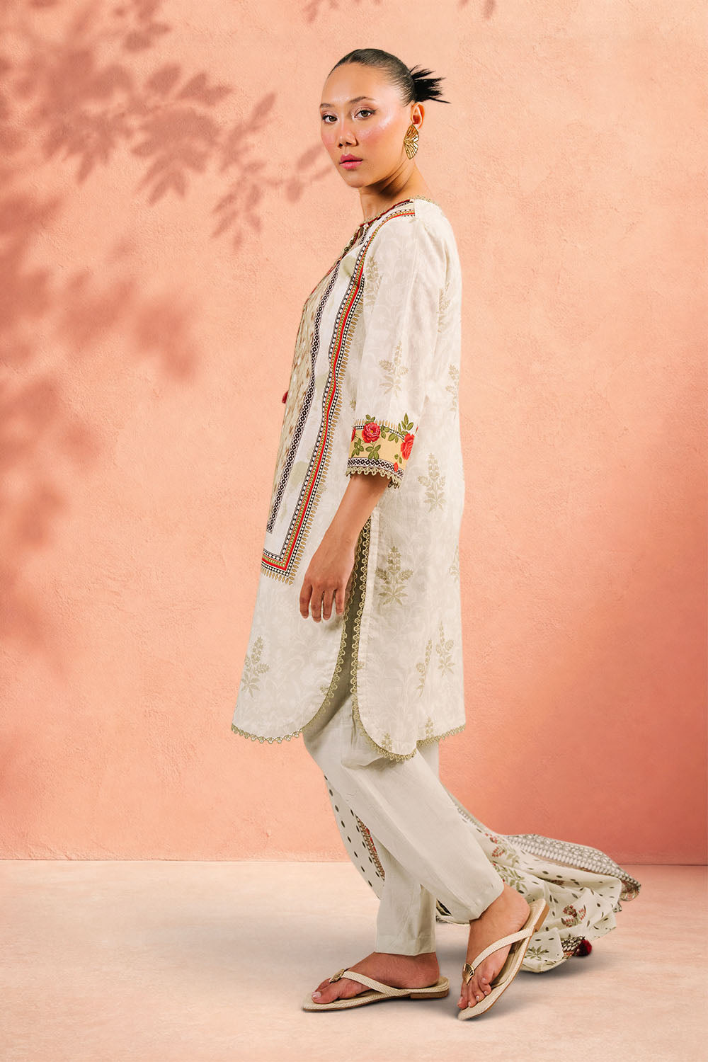3 Piece Printed Cotton Suit with Printed Lawn Dupatta