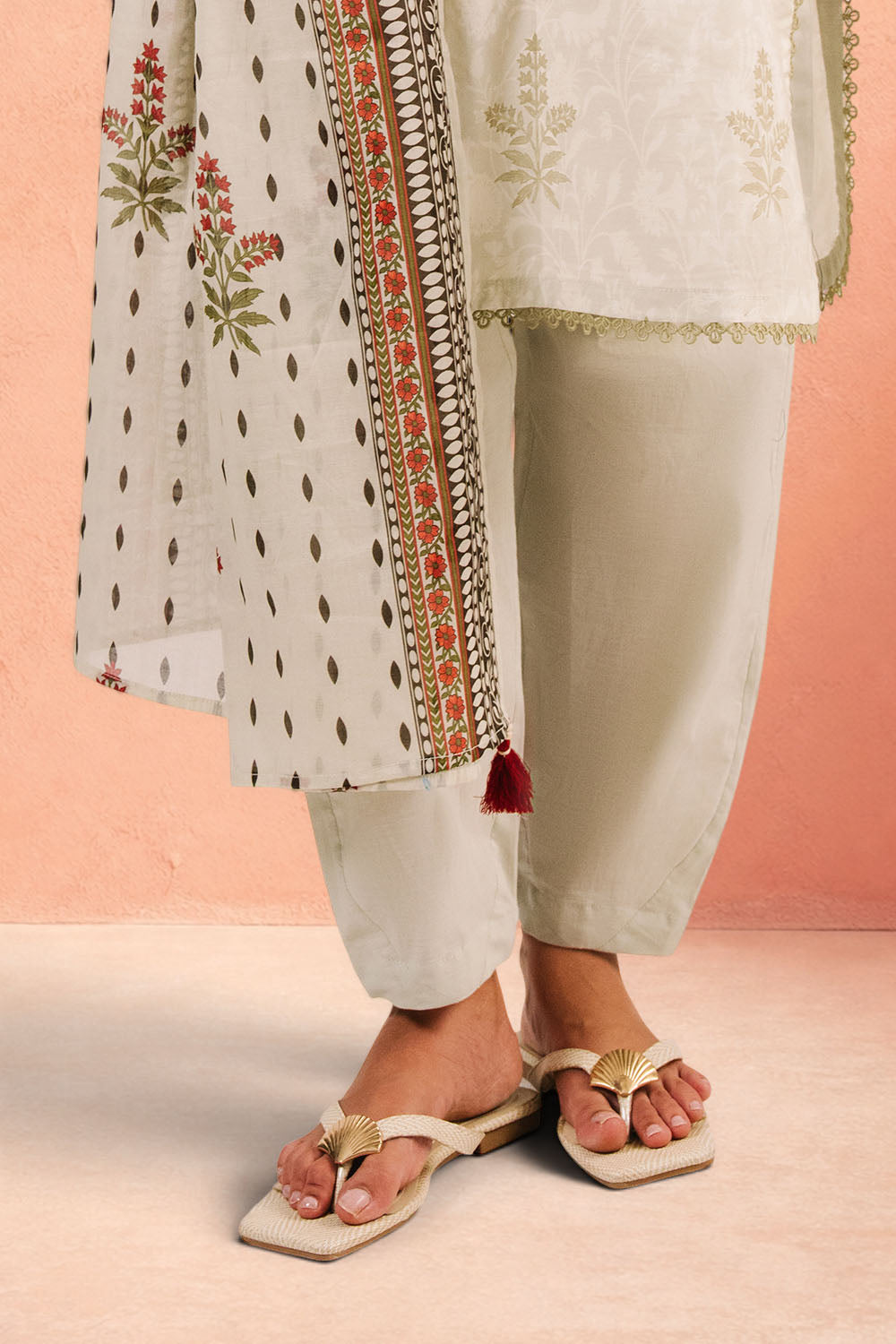 3 Piece Printed Cotton Suit with Printed Lawn Dupatta