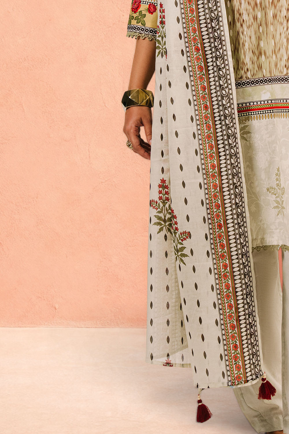 3 Piece Printed Cotton Suit with Printed Lawn Dupatta