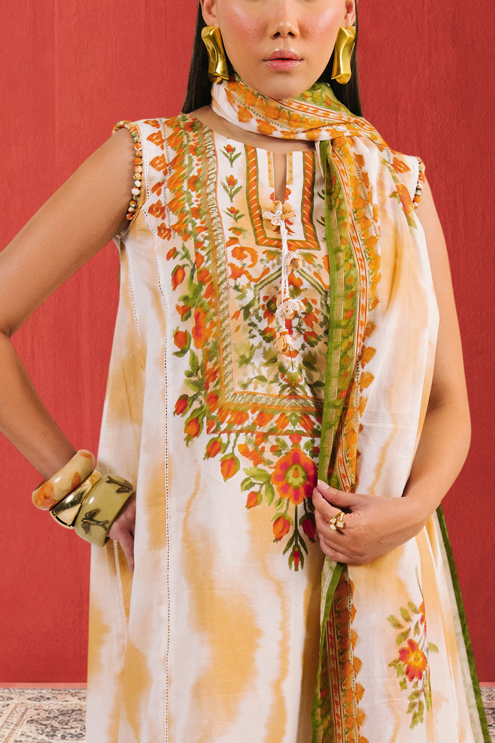 3 Piece Printed Cotton Suit with Printed Lawn Dupatta