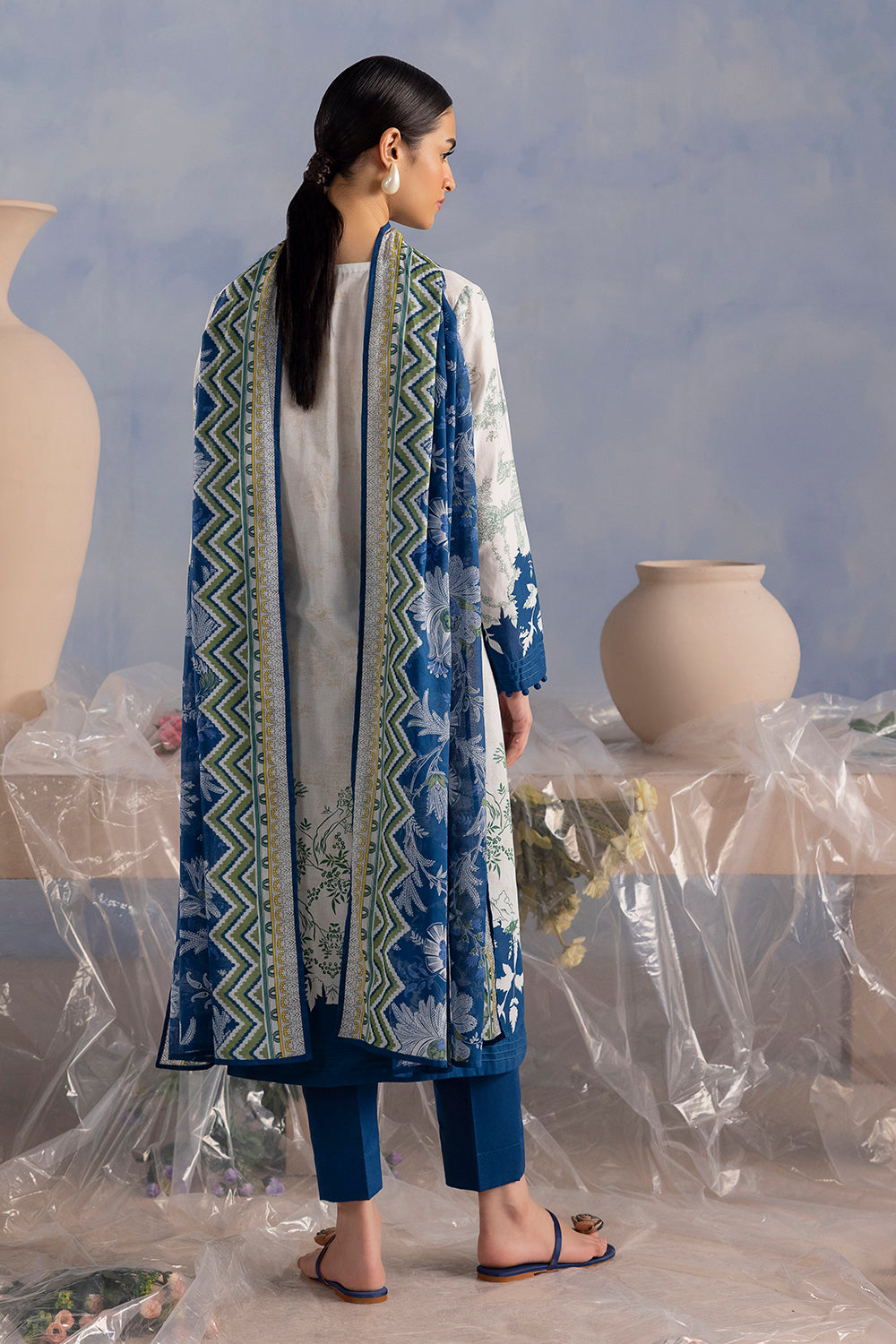 3 Piece Printed Cotton Suit with Printed Lawn Dupatta