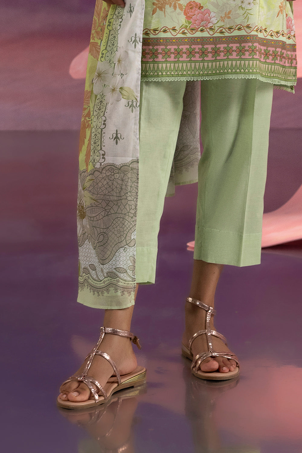3 Piece Printed Cotton Suit with Printed Lawn Dupatta