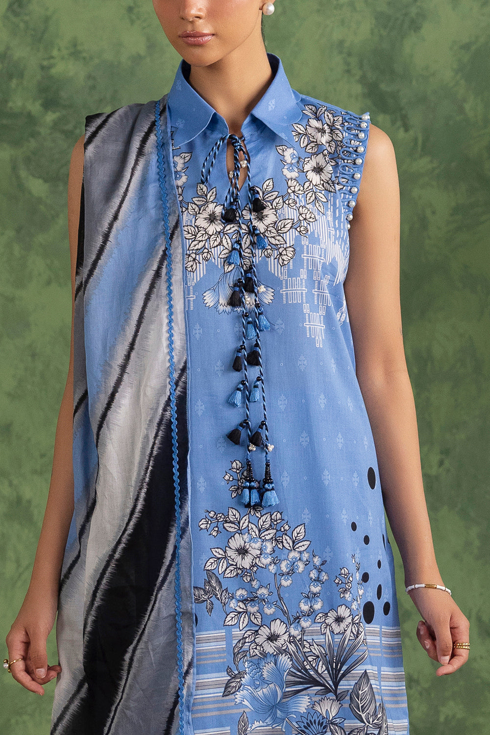 3 Piece Printed Cotton Suit with Printed Lawn Dupatta