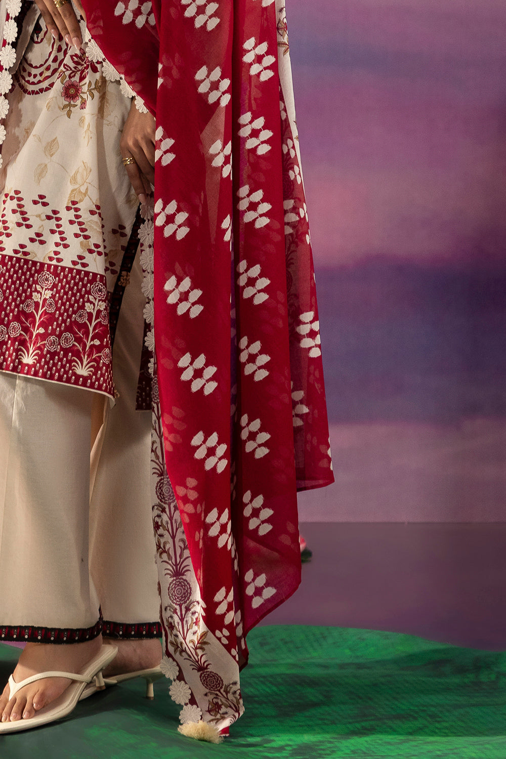 3 Piece Printed Cotton Suit with Printed Lawn Dupatta