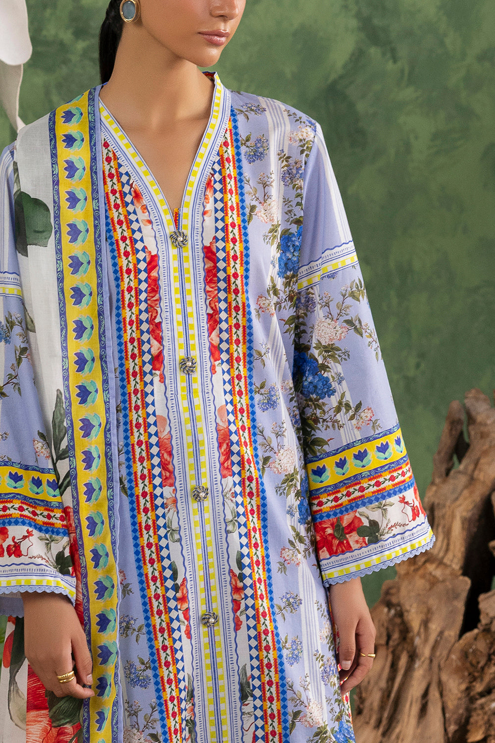3 Piece Printed Cotton Suit with Printed Lawn Dupatta