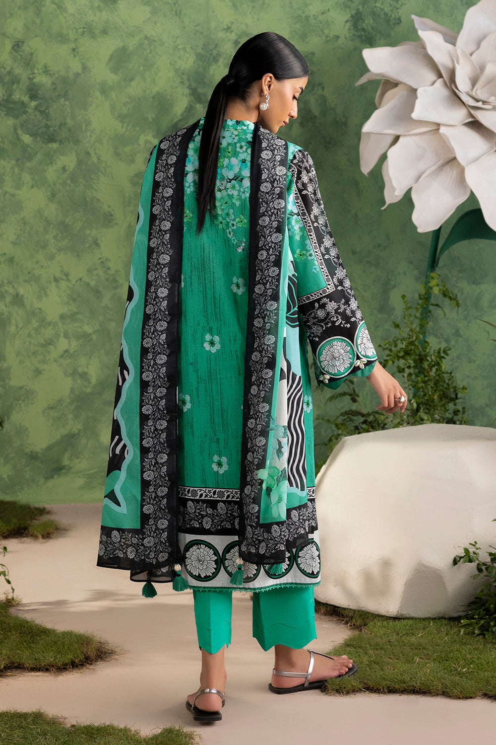 3 Piece Printed Cotton Suit with Printed Lawn Dupatta