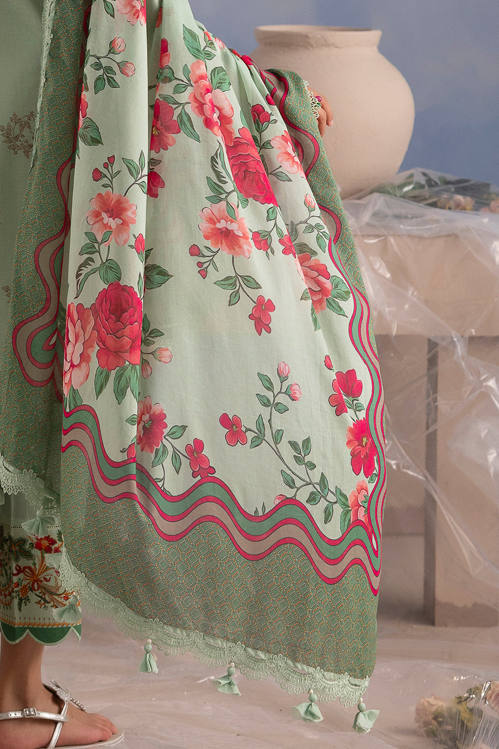 3 Piece Printed Cotton Suit with Printed Lawn Dupatta