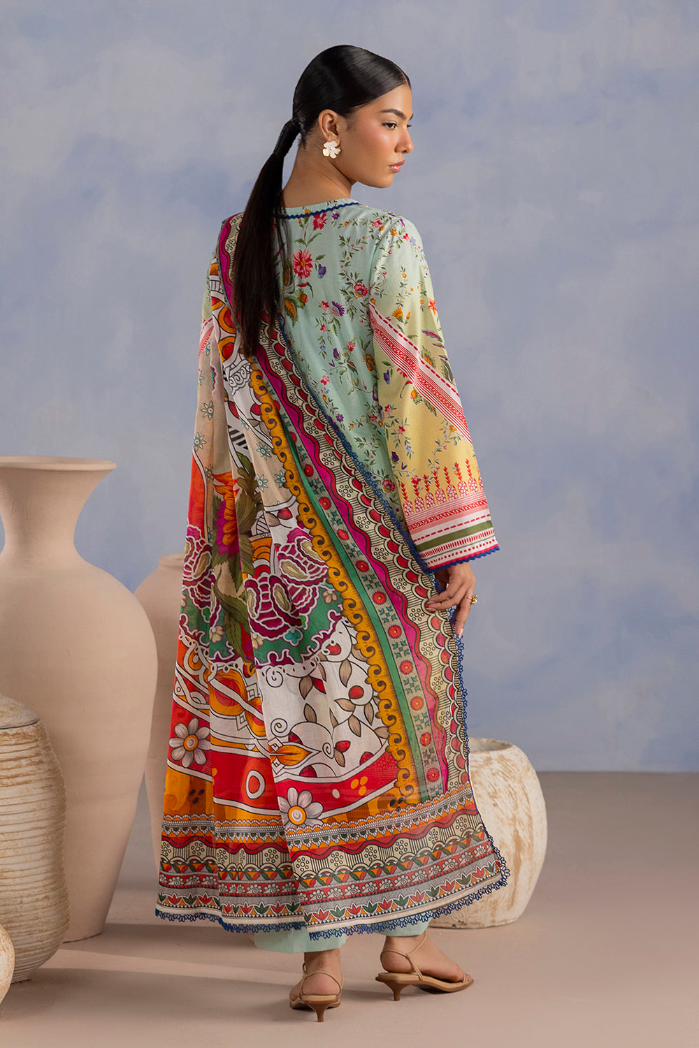 3 Piece Printed Cotton Suit with Printed Lawn Dupatta