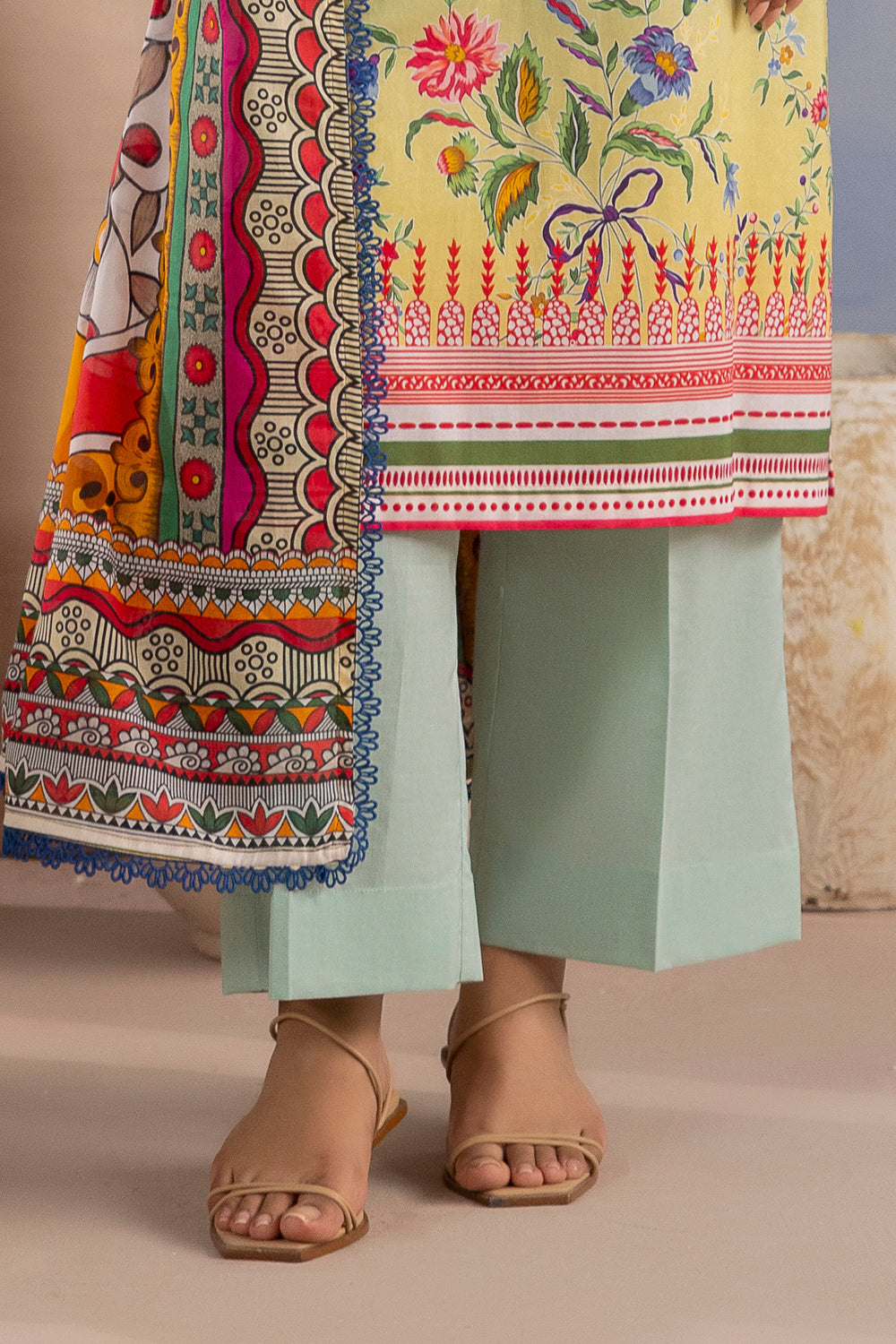 3 Piece Printed Cotton Suit with Printed Lawn Dupatta
