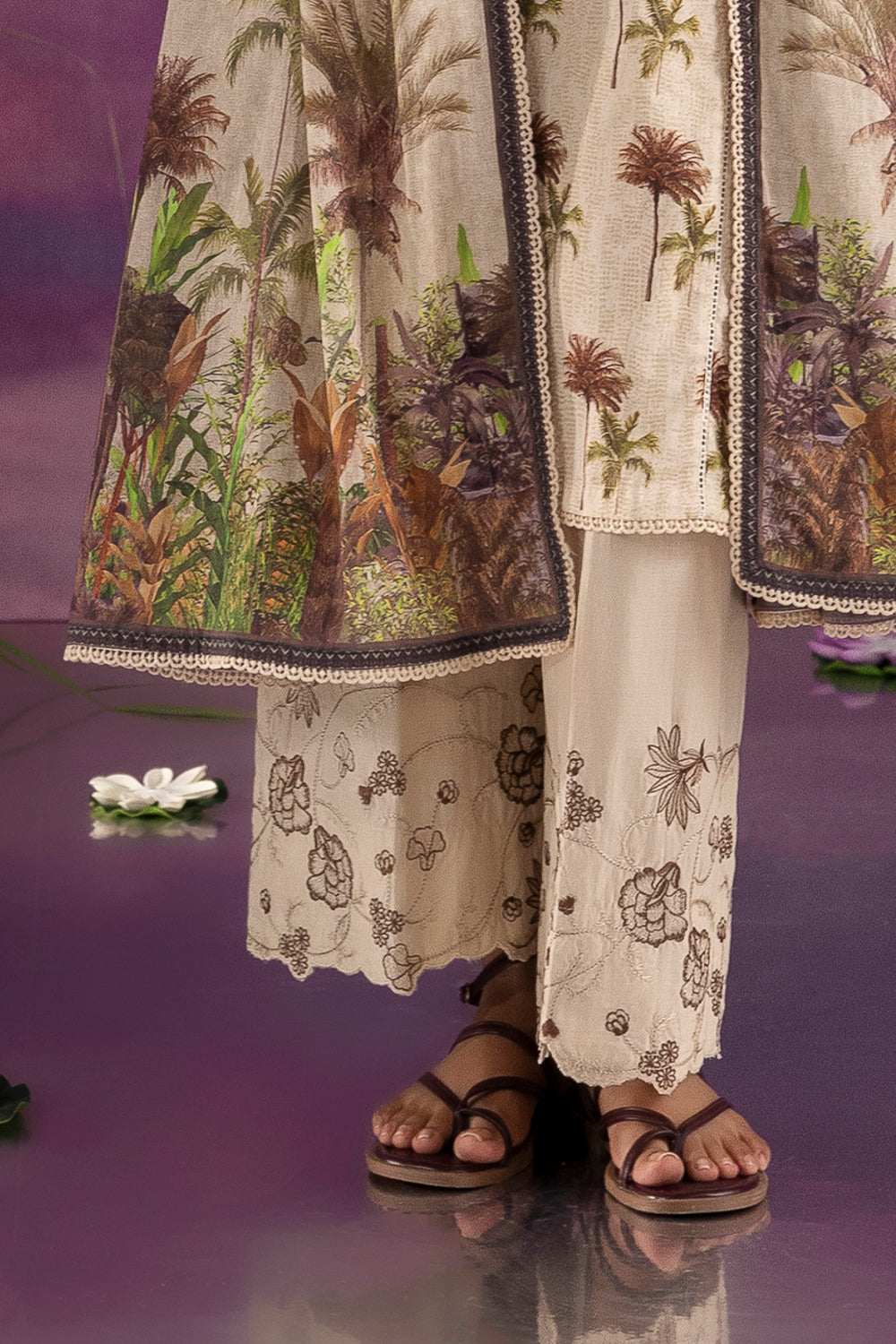 3 Piece Printed Cotton Suit with Printed Lawn Dupatta and Embroidered Trouser