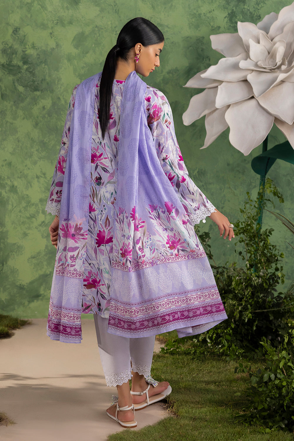 3 Piece Printed Cotton Suit with Printed Lawn Dupatta and Embroidered Trouser