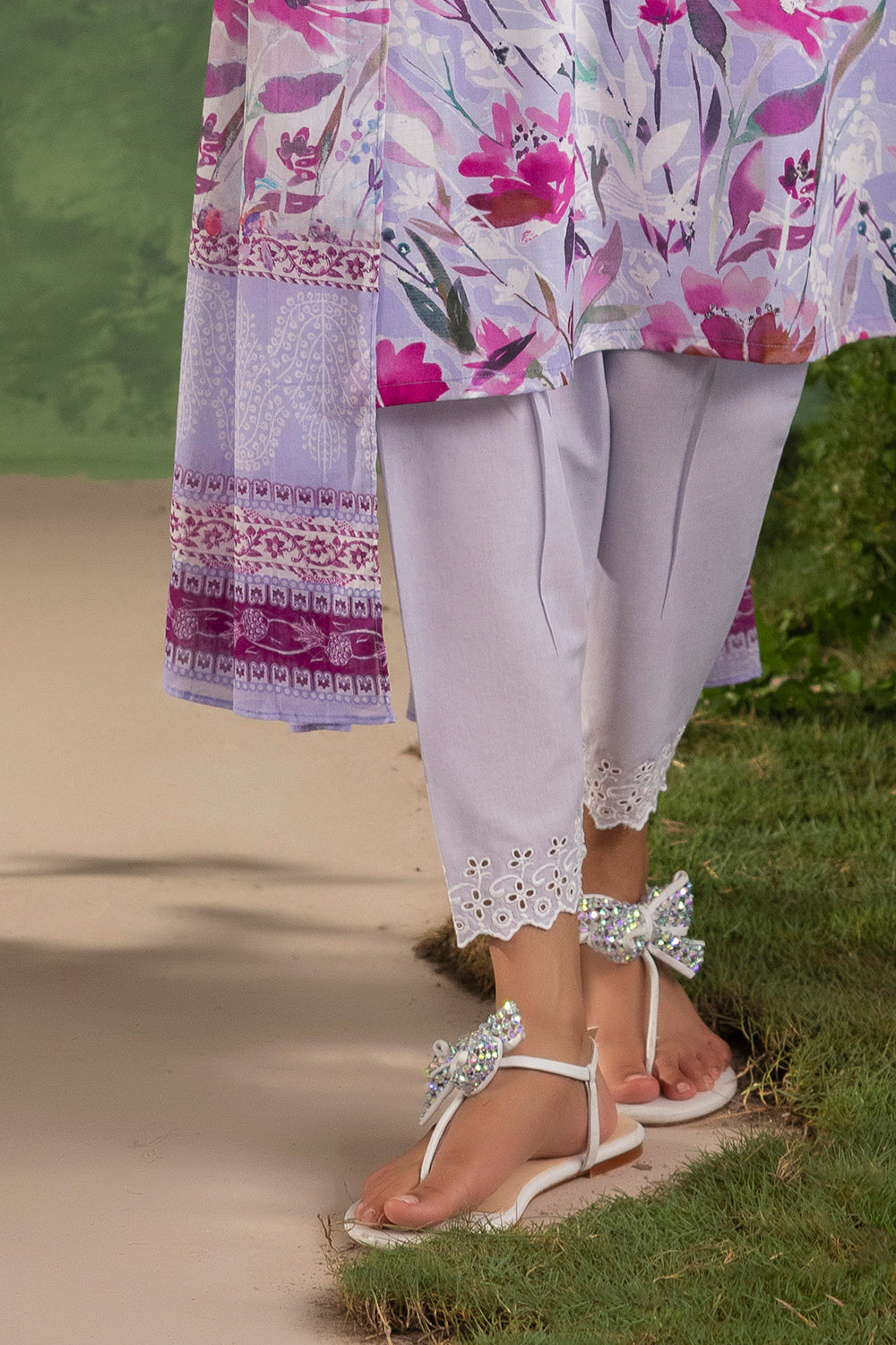 3 Piece Printed Cotton Suit with Printed Lawn Dupatta and Embroidered Trouser