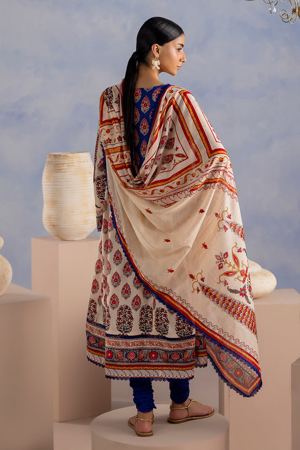 3 Piece Printed Cotton Suit with Printed Lawn Dupatta