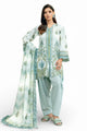 3 Piece Printed Cross Hatch Suit With Lawn Dupatta