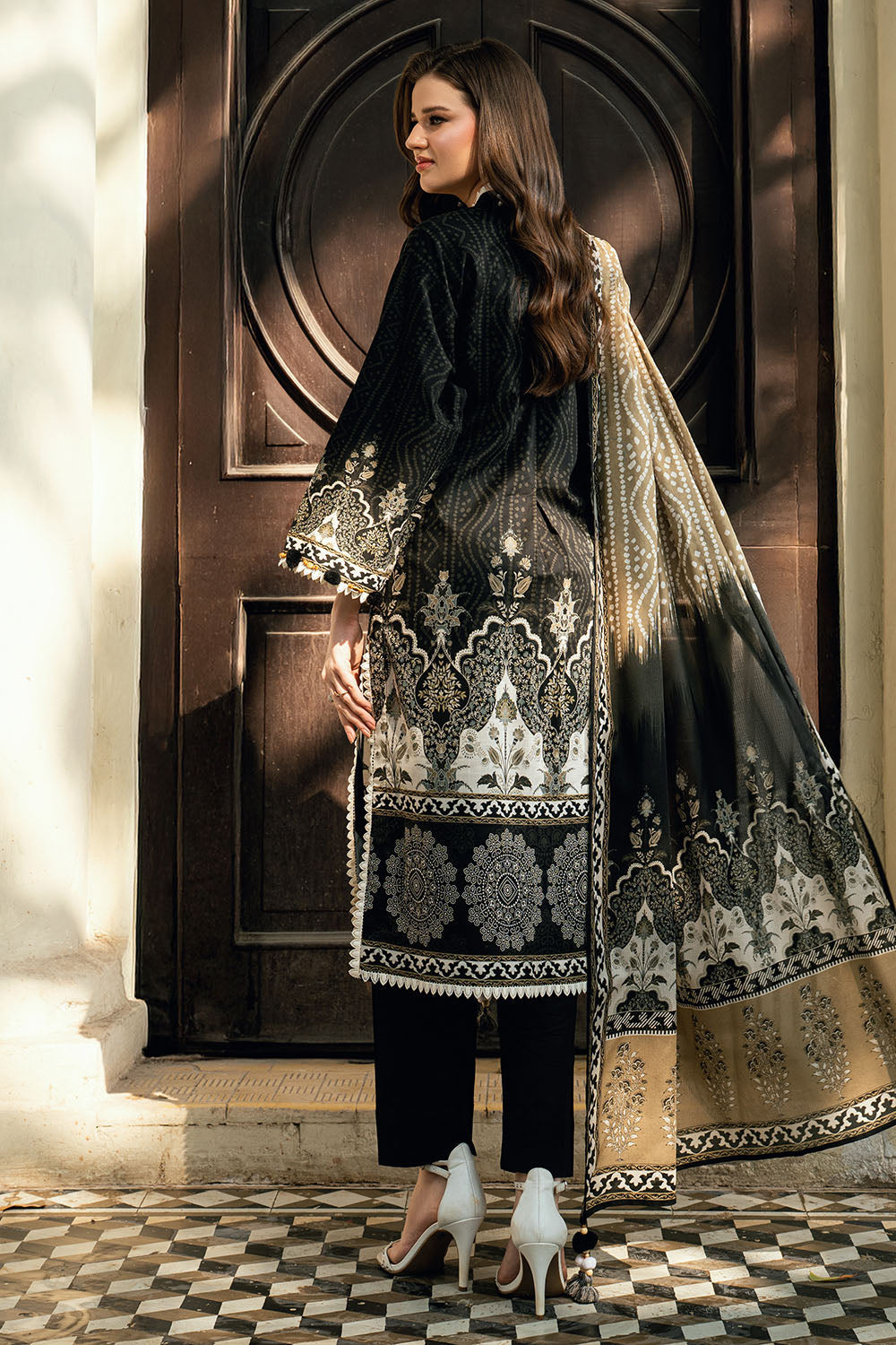3 Piece Printed Cross Hatch Suit