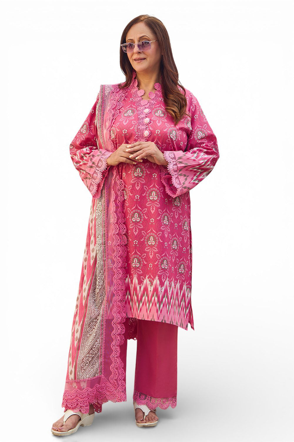 3 Piece Printed Lawn Suit With Dupatta