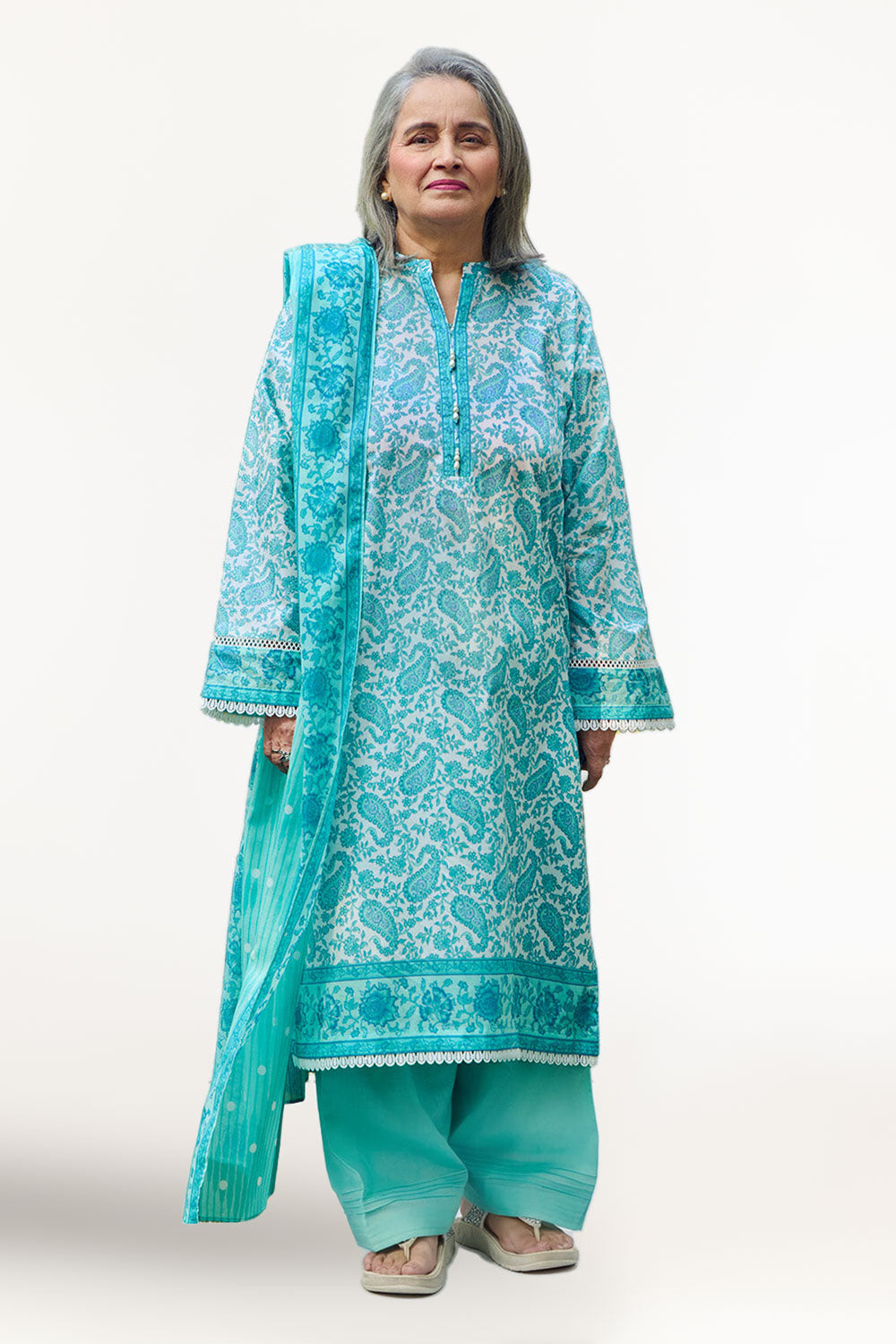 3 Piece Printed Lawn Suit with Dupatta