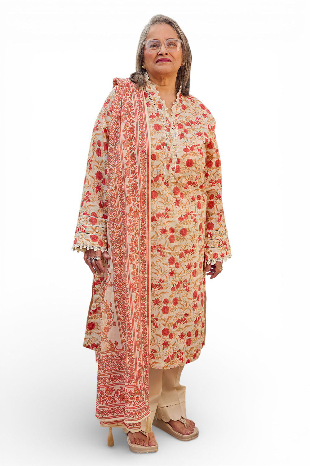 3 Piece Printed Lawn Suit with Dupatta