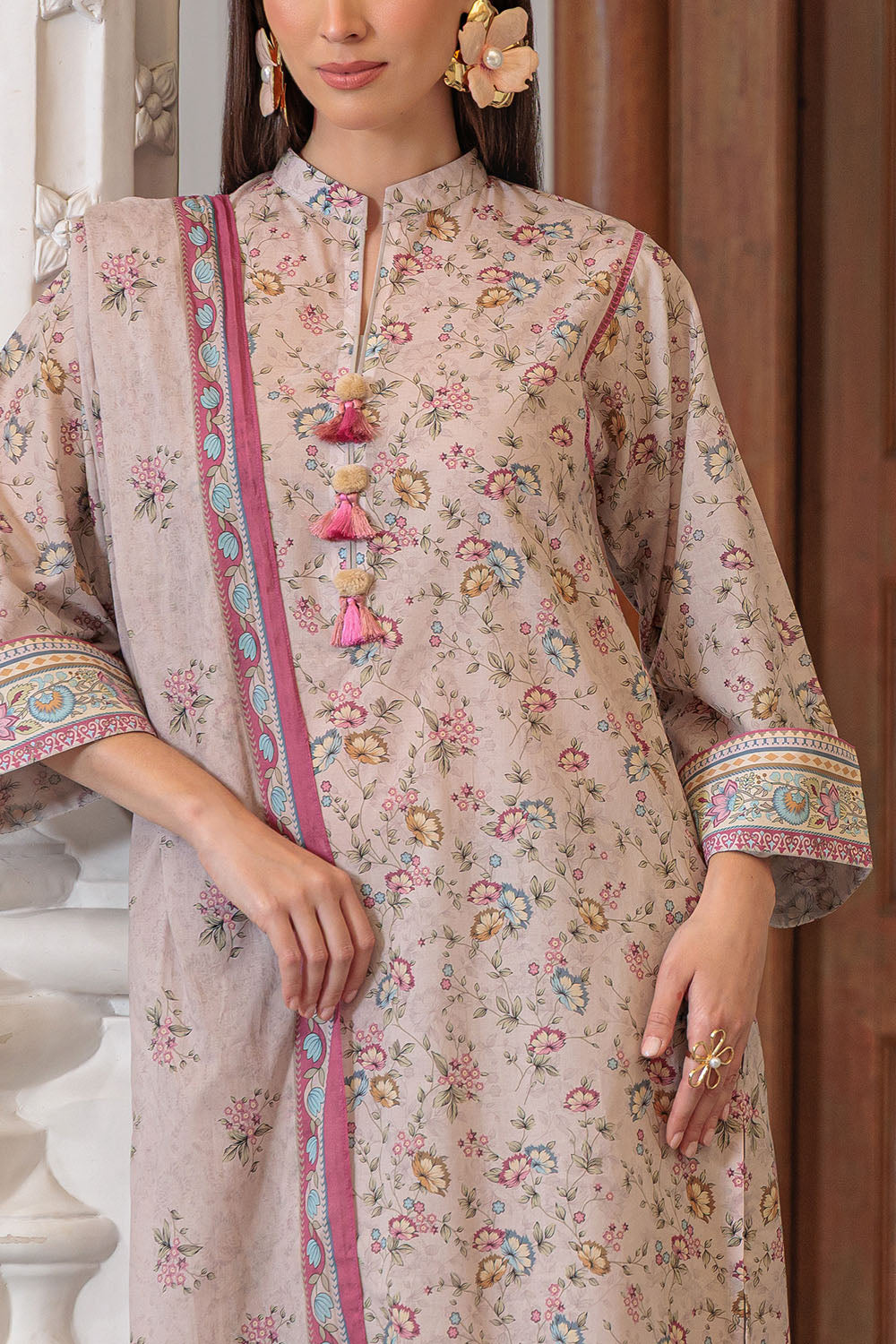 3 Piece Printed Lawn Suit and Dyed Trouser