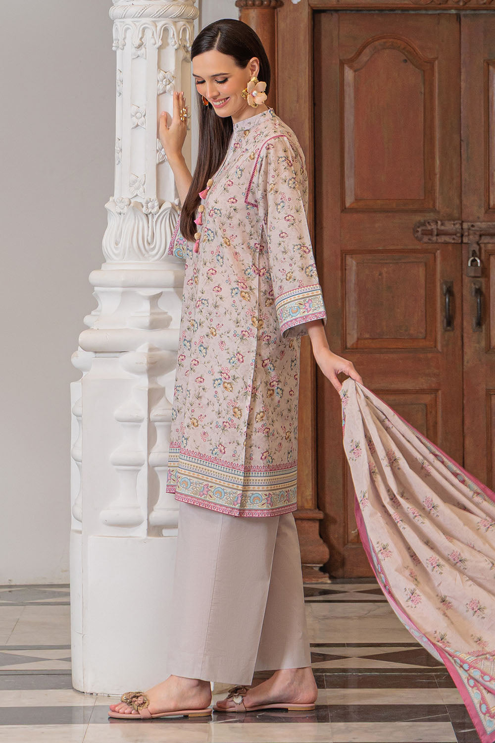 3 Piece Printed Lawn Suit and Dyed Trouser