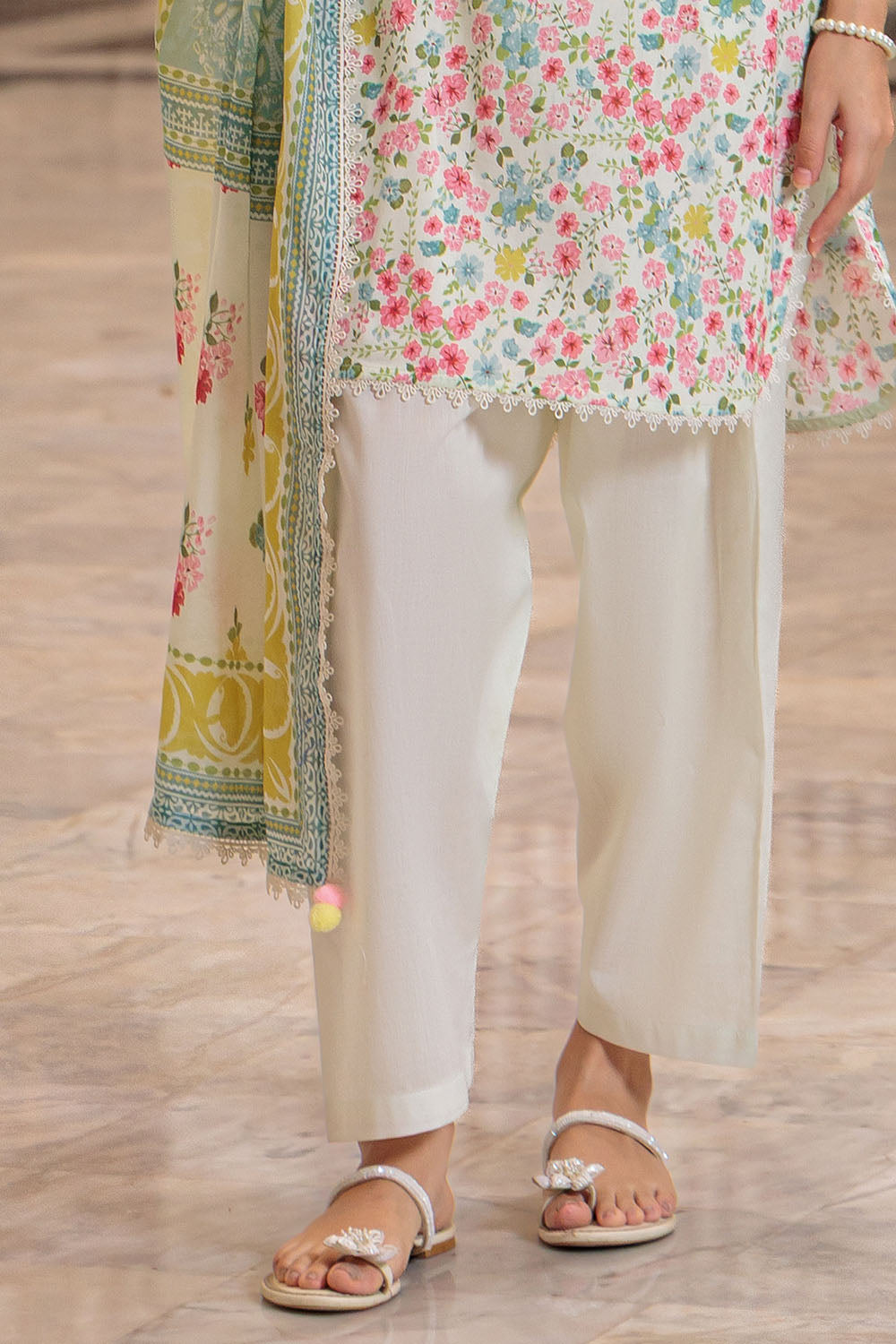 3 Piece Printed Lawn Suit And Dyed Trouser