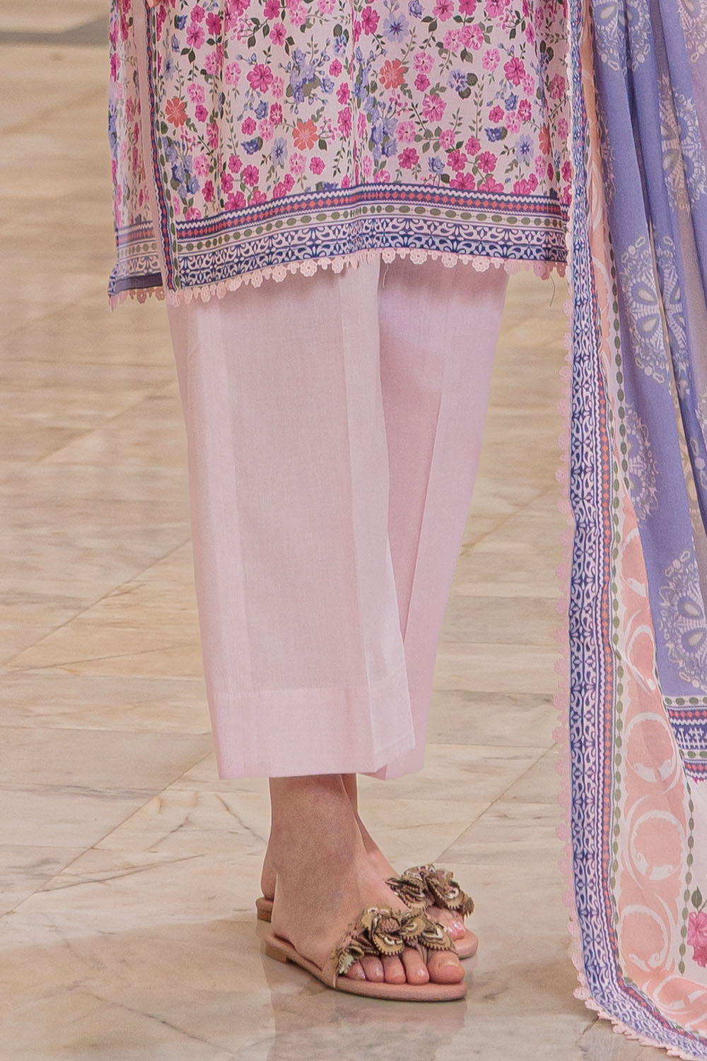 3 Piece Printed Lawn Suit and Dyed Trouser